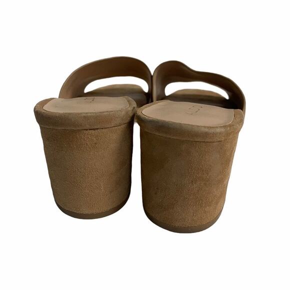 Women’s Sz 10 ALDO Tan Suede Slip On Slides Heels - Picture 4 of 8